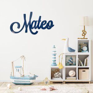 NWT Custom Personalized Wooden Child's Name Sign Nursery Kids Room Decor Mateo
